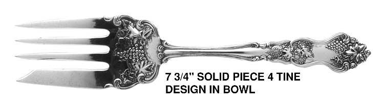Moselle (Silverplate, 1906) Small Solid Cold Meat Serving Fork