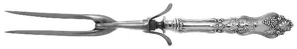 Moselle (Silverplate, 1906) Large Stainless-Prong Roast Carving Fork
