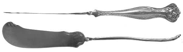 Mystic (Silverplate, 1903) Monogram Flat Twisted Handle Master Butter Knife
