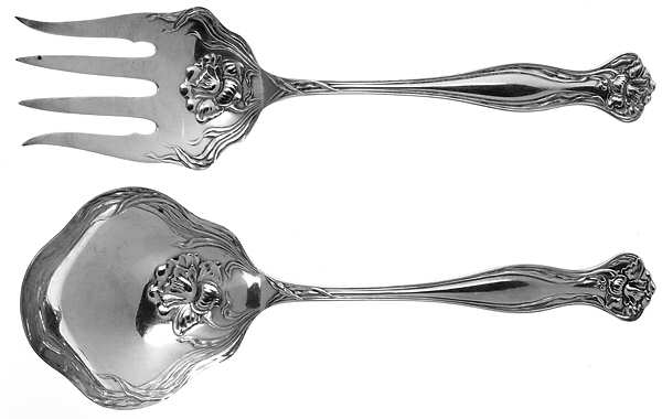 Mystic (Silverplate, 1903) (2 Pc) Solid Salad Set