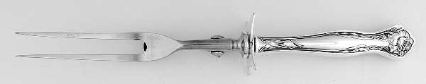 Mystic (Silverplate, 1903) Large Stainless-Prong Roast Carving Fork