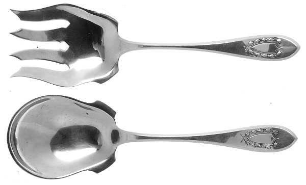 Napoleon (Sterling, 1910, No Monograms) (2 Pc) Solid Salad Set