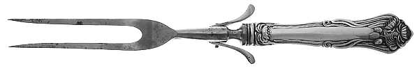 Nenuphar (Silverplate, 1905) Large Stainless-Prong Roast Carving Fork