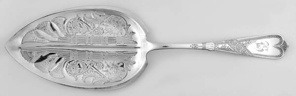 Newport (Silverplate, 1879) Large Solid Bright Cut Pie Knife