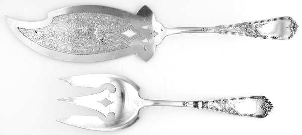 Newport (Silverplate, 1879) 2 Piece Large Solid Fish Serving Set
