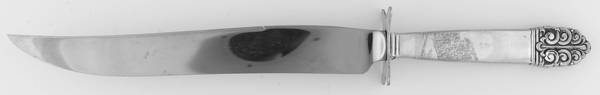 Northern Lights (Sterling, 1946, Glossy) Small Carving Knife Stainless Blade W/Sterling Gua