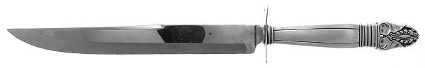 Norse (Sterling, 1937) Large Carving/Roast Knife StnlBl w/Sterling Guard