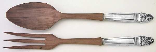 Norse (Sterling, 1937) Wooden Bowl 2-Piece Salad Set