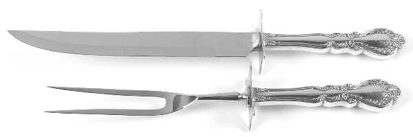 Old Charleston (Sterling, 1951) Large 2-Piece Roast Carving Set w/Stainless Blade