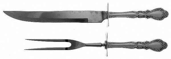 Old Charleston (Sterling, 1951) Large 2-Piece Roast Carving Set w/ Stainless Blade