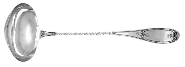 Olive (Silverplate, 1848) Large Solid Soup Ladle with Twisted Handle