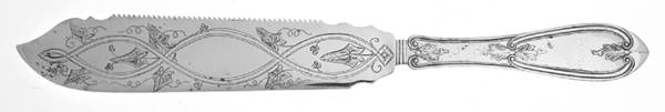 Olive (Silverplate, 1848) Solid Bright Cut Cake Saw