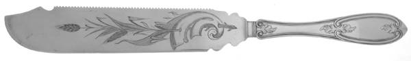 Olive (Silverplate, 1848) Solid Bright Cut Cake Saw