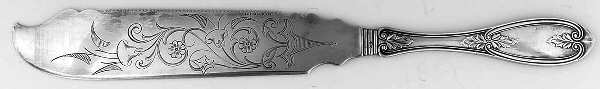 Olive (Silverplate, 1848) Solid Bright Cut Cake Saw