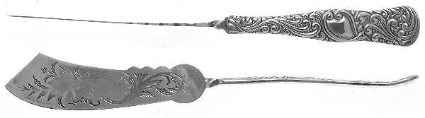 Opal (Silverplate, 1890) Flat Twisted Handle Master Butter Knife Bright Cut
