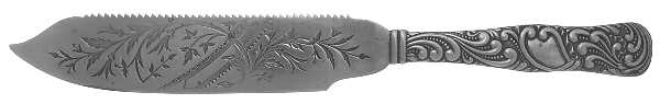 Opal (Silverplate, 1890) Solid Bright Cut Cake Knife
