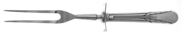 Orchid (Sterling, 1929-1930) Small Carving Fork Stainless Prong W/Sterling Guar