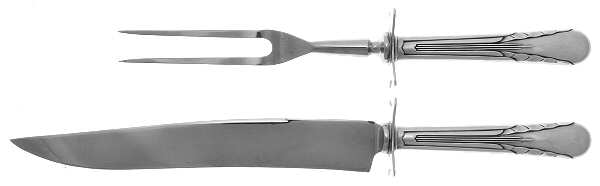 Orchid (Sterling, 1929-1930) 2 Piece Small Carving Set W Sterling Guard