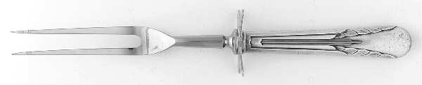 Orchid (Sterling, 1929-1930) Lg Carving/Roast Fork-Stn Prong w/Sterling Guard