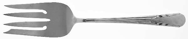 Orchid (Sterling, 1929-1930) Medium Solid Cold Meat Serving Fork
