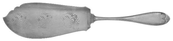 Oval (Silverplate, 1855) Large Solid Bright Cut Fish Serving Knife