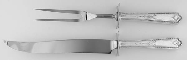 Paisley (Silverplate, 1922) Large 2-Piece Roast Carving Set w/Stainless Blade