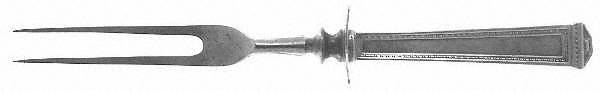 Pantheon (Sterling, 1920, No Monograms) Small Steak Carving Fork with Stainless Prongs
