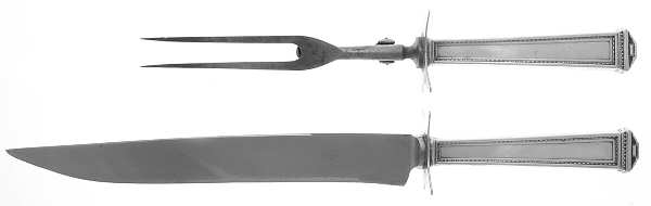 Pantheon (Sterling, 1920, No Monograms) Large 2-Piece Roast Carving Set w/ Stainless Blade