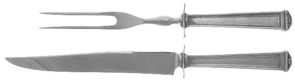 Pantheon (Sterling, 1920, No Monograms) Small Steak 2-Piece Carving Set w/Stainless Blade