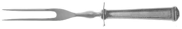Pantheon (Sterling, 1920, No Monograms) Small Steak Carving Fork with Stainless Prongs