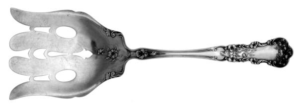 Pansy (Sterling, 1909, No Monograms) Large Solid Asparagus Serving Fork