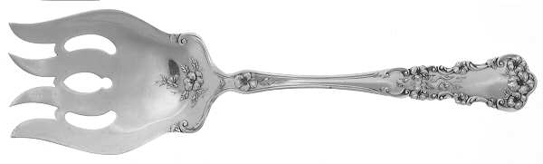 Pansy (Sterling, 1909, No Monograms) Solid Salad Serving Fork