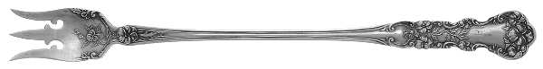 Pansy (Sterling, 1909, No Monograms) Long Handle Pickle/Olive Fork