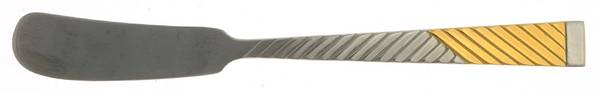 Parquet (Stainless, Gold Accent) Flat Handle Master Butter Knife