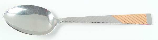 Parquet (Stainless, Gold Accent) Tablespoon (Serving Spoon)