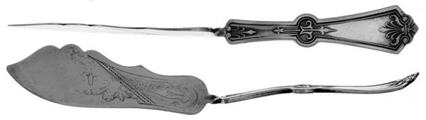 Persian (Silverplate, 1871) Flat Twisted Handle Master Butter Knife Bright Cut