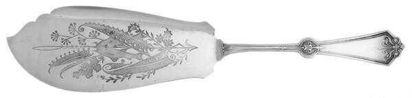 Persian (Silverplate, 1871) Large Solid Bright Cut Fish Server