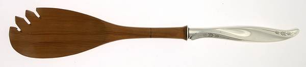Pine Spray (Sterling, 1957) Salad Serving Fork with Wooden Prongs