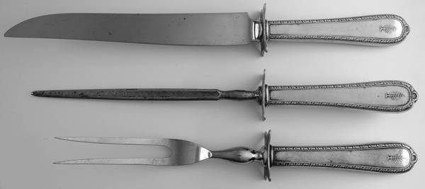 Pine Tree (Sterling, 1927) Small Steak 3-Piece Carving Set with Stainless Blade