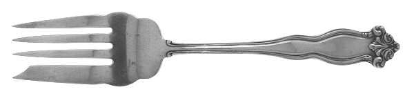 Ponce De Leon (Silverplate, 1910) Small Solid Cold Meat Serving Fork by International Silver