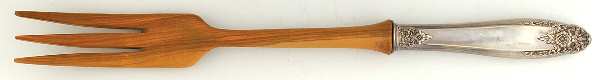 Prelude (Sterling, 1939, No Monograms) Salad Serving Fork with Wooden Prongs