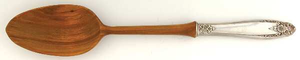 Prelude (Sterling, 1939, No Monograms) Salad Serving Spoon with Wooden Bowl