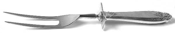 Prelude (Sterling, 1939, No Monograms) Small Steak Carving Fork with Stainless Prongs