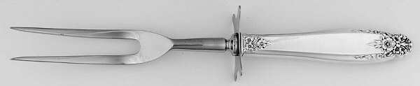 Prelude (Sterling, 1939, No Monograms) Large Stainless-Prong Roast Carving Fork
