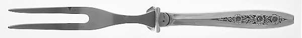 Primrose II (Silverplate, 1952) Small Steak Carving Fork with Stainless Prongs