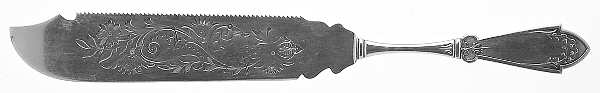 Princess (Silverplate, 1879, No Monograms) Solid Bright Cut Cake Saw