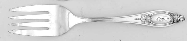 Princess (Silverplate, 1921) Monogram Medium Solid Cold Meat Serving Fork