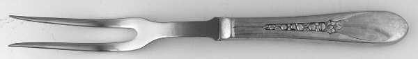 Priscilla-Lady Ann (Silverplate) Small Steak Carving Fork with Stainless Prongs