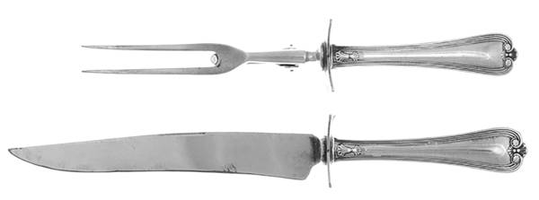 Priscilla (Silverplate, 1900) Small Stainless Blade 2-Piece Steak Carving Set