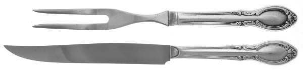 Precious Mirror (Silverplate, 1954) Small Stainless Blade 2-Piece Steak Carving Set